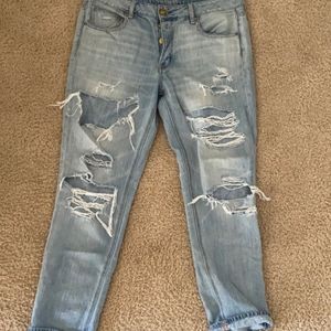 AE ripped mom jeans